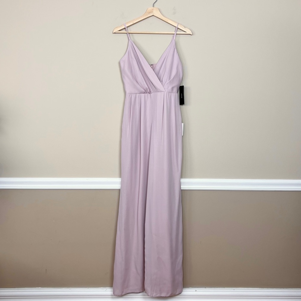 Lulus Call for Me Faux Wrap Jumpsuit in Dusty Lavender - Picture 3 of 12